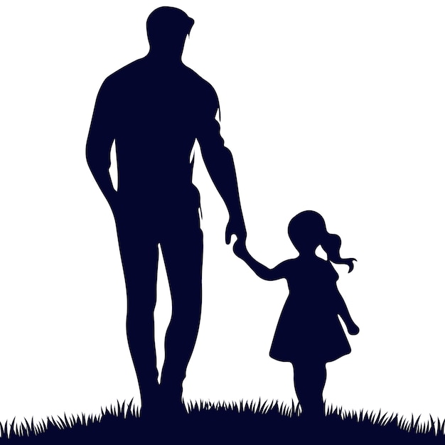 Padre y hija Silhouette
