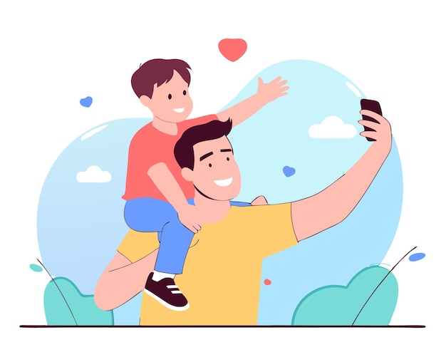 padre y hijo para el día del padre ilustración
