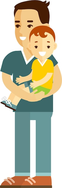padre joven, tenencia, un, niño niño, en, el suyo, brazos