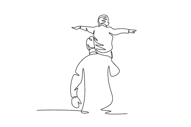 Padre sosteniendo a su hijo concepto de día del padre dibujo en línea
