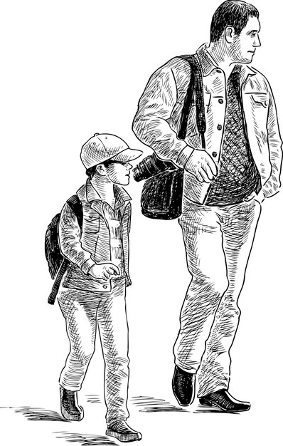 Un padre con su hijo de paseo