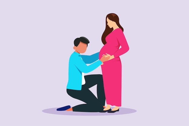 Padres con bebés Concepto de maternidad familiar Ilustración de vector plano coloreado aislado