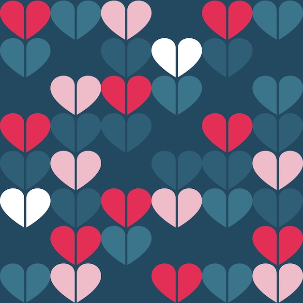Padrón sin costuras con corazones para el día de San Valentín Ilustración vectorial