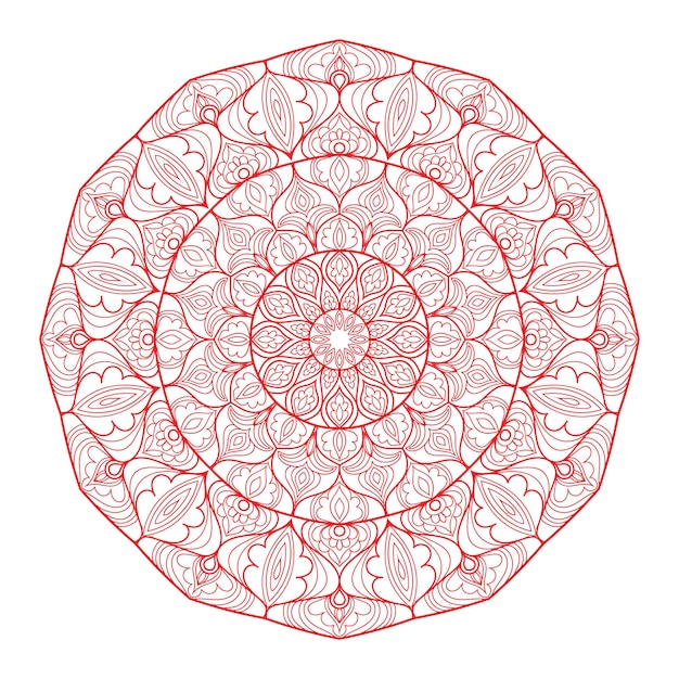Padrón de mandala diseño de mandala adorno de mandala patrón de mandala rojo