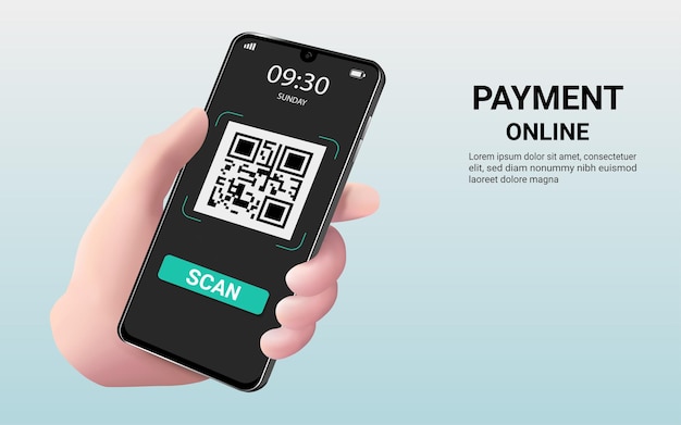 Pagamento por escaneo de código QR en el móvil Concepto de pago en línea Pagamento de factura Transacción de pago Escaneo
