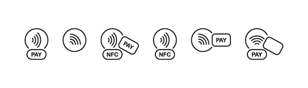 Pagar el icono de la tarjeta de crédito Diseño vectorial Nfc