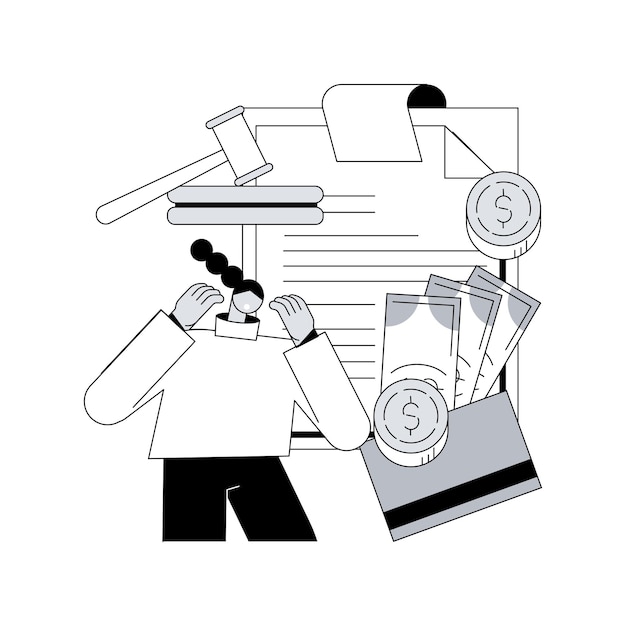 Pagar sanciones concepto abstracto ilustración vectorial