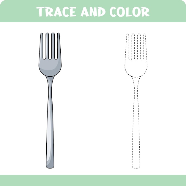 Página de actividad con práctica de trazado Forca de color de trazo para preescolar Hoja de trabajo educativa para niños