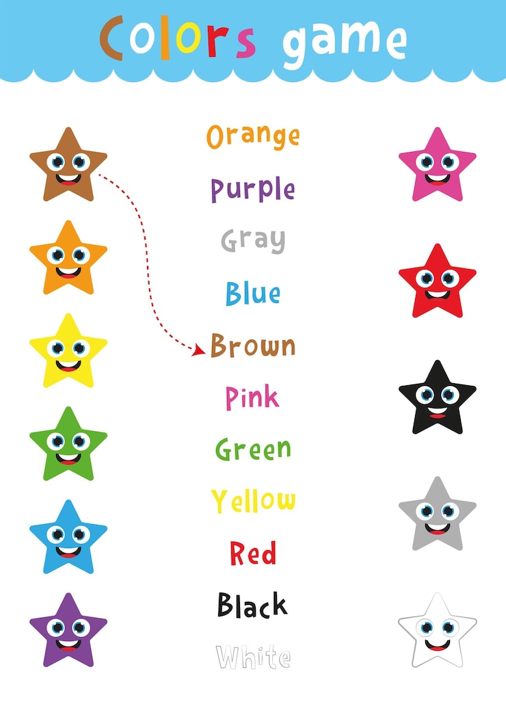 Vector página de actividades de comparación de colores para niños