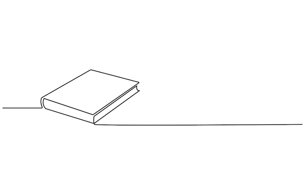 página de apertura del libro dibujo de una línea concepto educativo continuo ilustración vectorial