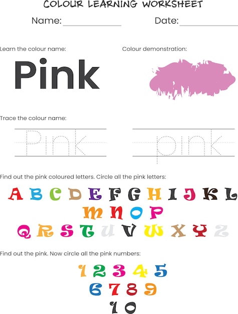 Página de aprendizaje de nombres de color