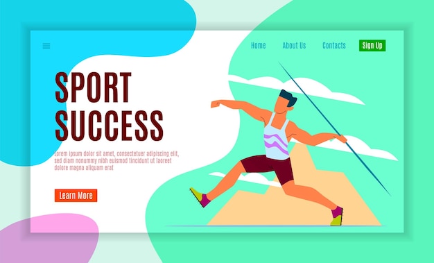 Página de aterrizaje deportiva Diseño de sitios web de estilo de vida activo
