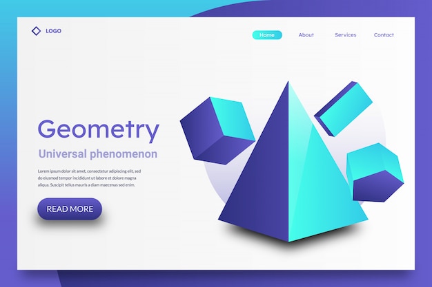 Página de aterrizaje geométrica 3d