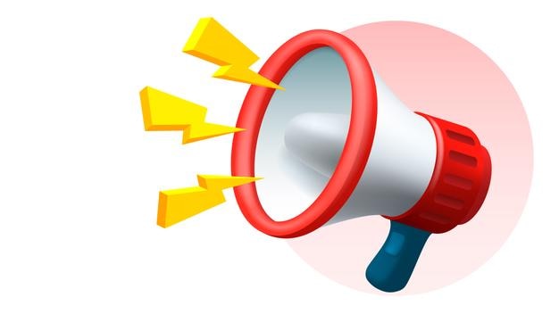 Página de aterrizaje de megáfono Ilustración vectorial de información de comunicación empresarial