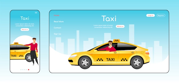 Página de aterrizaje receptiva de taxi