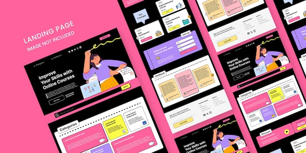 Página de aterrizaje del sitio web de cursos de aprendizaje en línea
