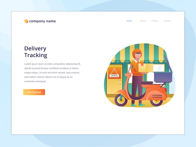 Página de aterrizaje web de ilustración de concepto de pedido en línea