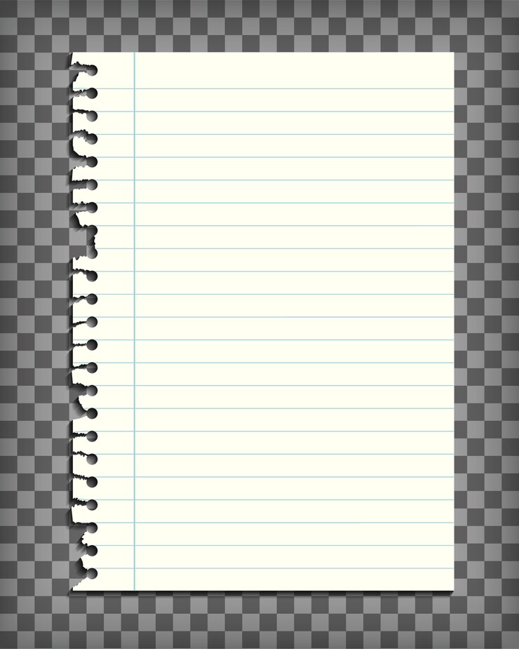 Vector página en blanco del cuaderno con borde rasgado