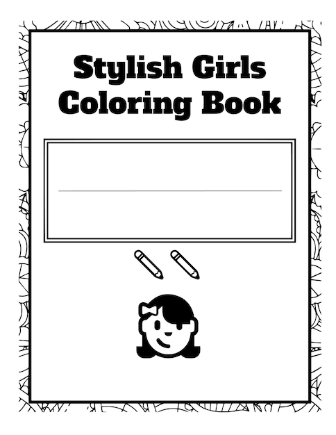 Página en blanco y negro para ilustrar libros para niñas