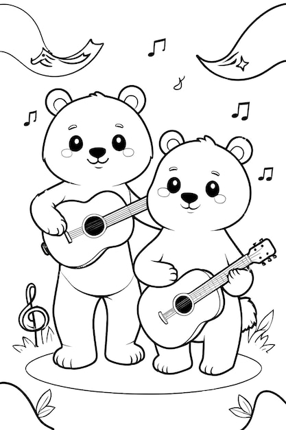 Página en blanco y negro para niños libro de colorear