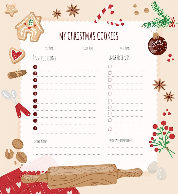 Página en blanco para recetas navideñas Plantilla para folleto de diseño web de banner de diseño