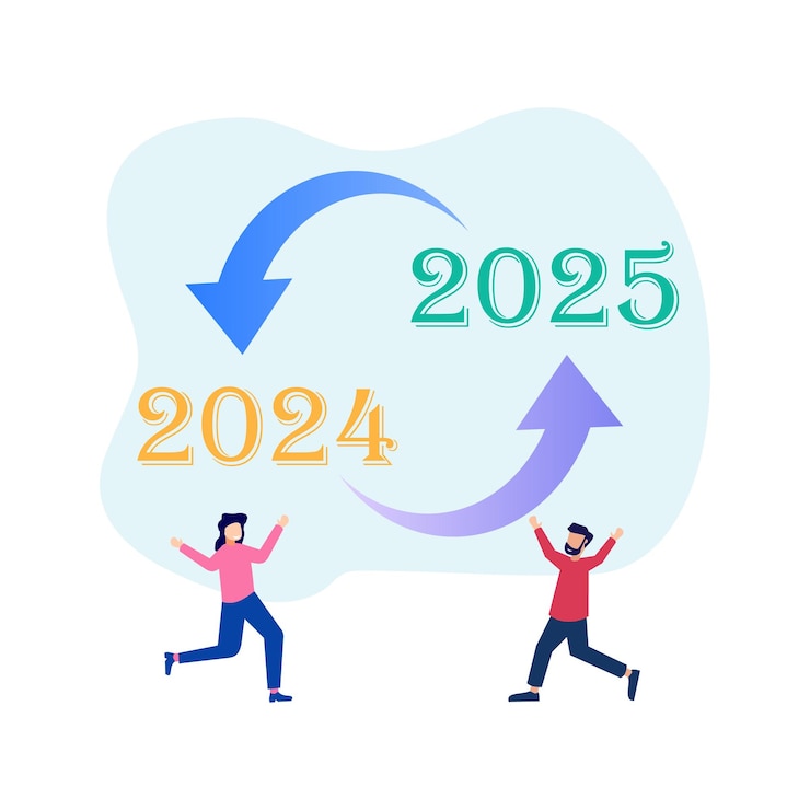 Vector una página calendario 2025 plantillas de calendario 2025 para uso de pared y escritorio conjunto de listas para imprimir anuales
