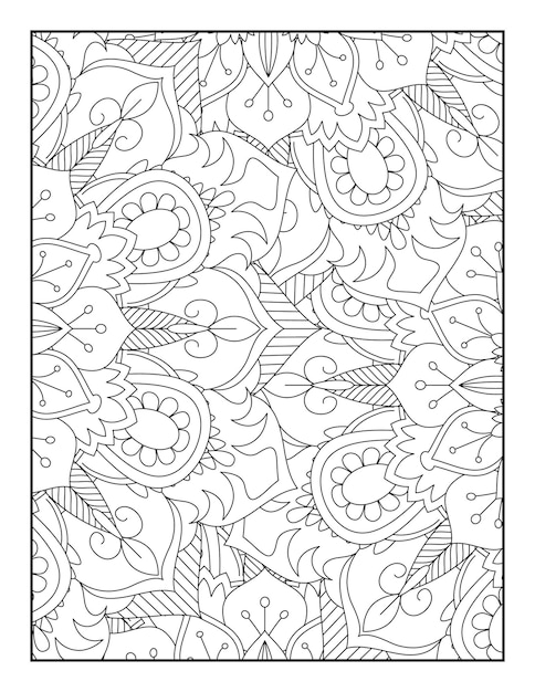 página para colorear para adultos, página para colorear mandala floral