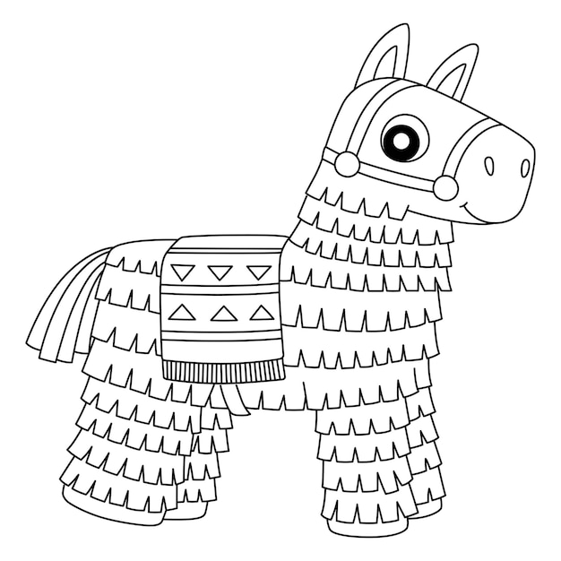 Página para colorear aislada de piñata para niños