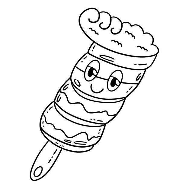 Página para colorear aislado de helado retorcido para niños