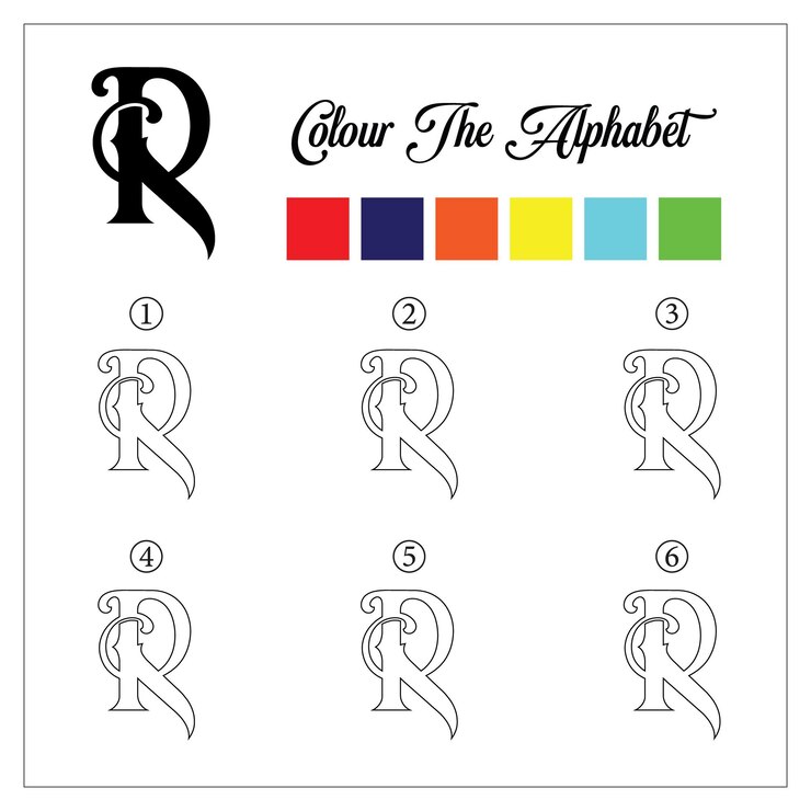 Vector página para colorear del alfabeto. educa a tu hijo con conocimientos de coloración.