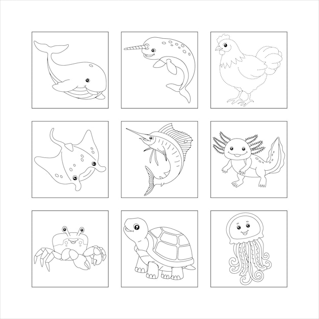 Página para colorear Animales del Océano