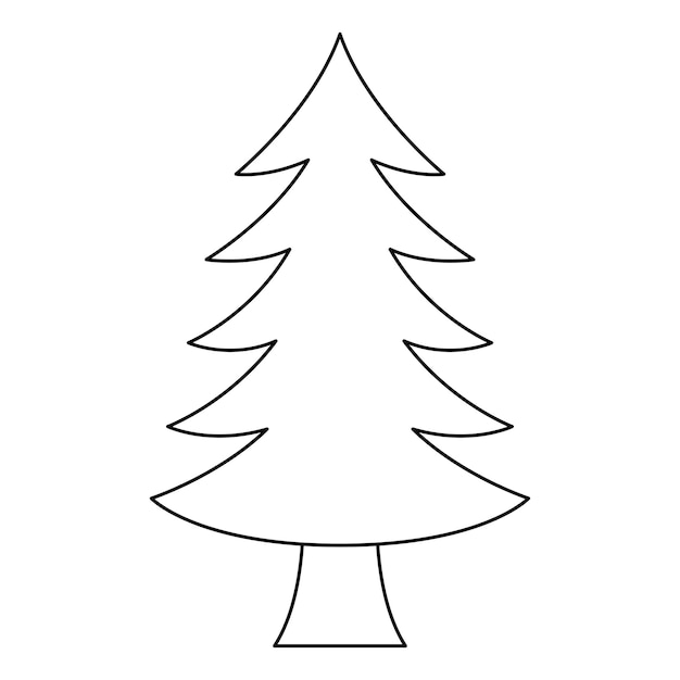 Página para colorear con árbol de navidad para niños | Vector Premium