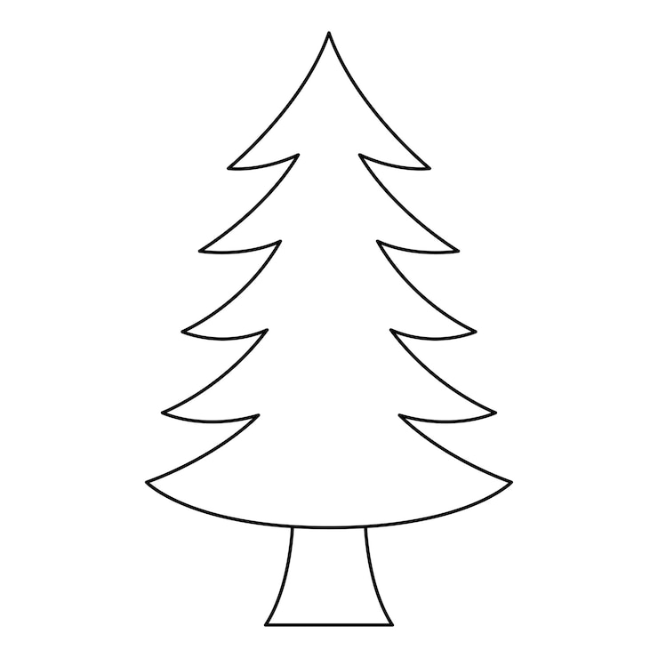 Vector página para colorear con árbol de navidad para niños