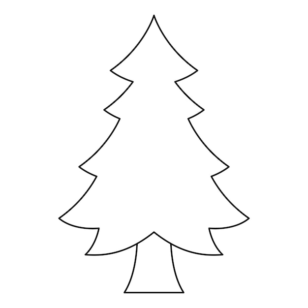 Página para colorear con árbol de navidad para niños | Vector Premium