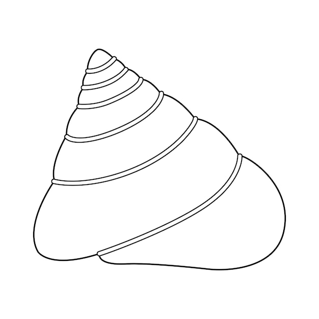 Página de colorear de arteterapia de conchas marinas en blanco y negro