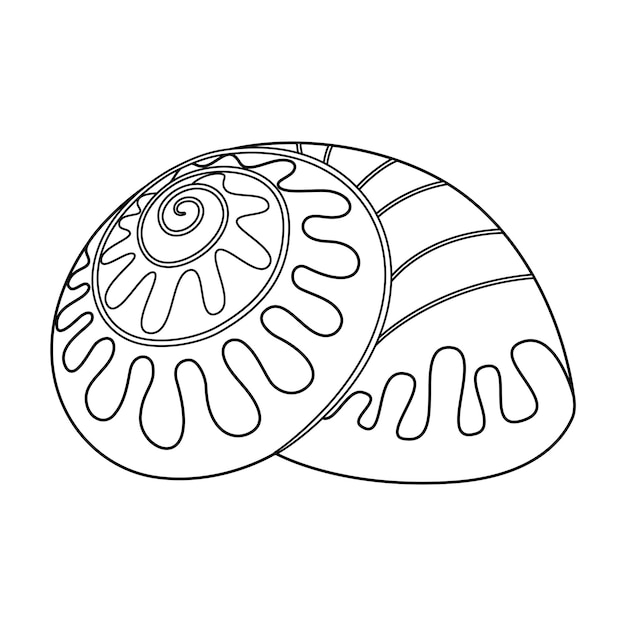 Página de colorear de arteterapia de conchas marinas en blanco y negro