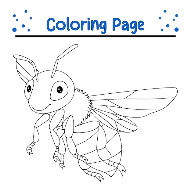 Página para colorear de avispas voladoras para niños