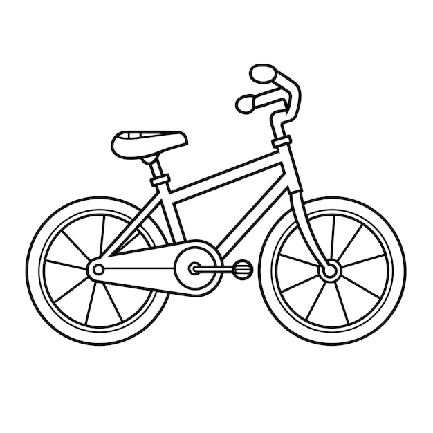 Vector una página para colorear de una bicicleta de transporte en bicicleta dibujada a mano en blanco y negro