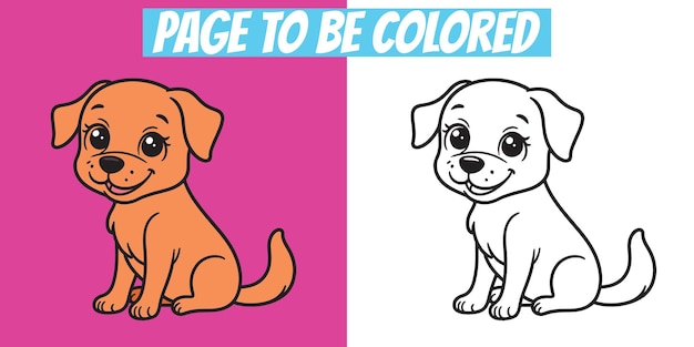 Página para colorear para cachorros lindos