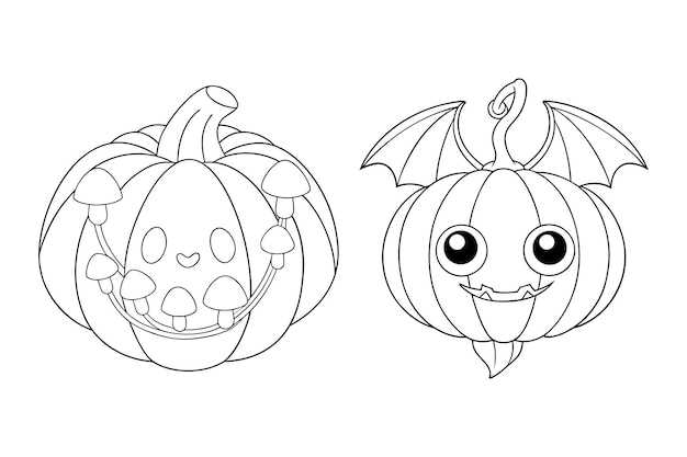 Página para colorear de calabaza de Halloween para niños