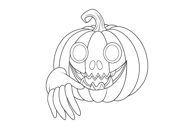 Página para colorear de calabaza de Halloween para niños