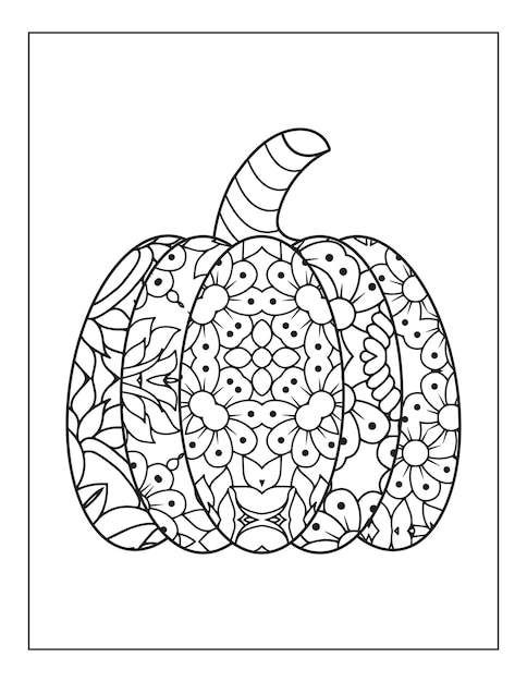 Página para colorear de calabaza de Halloween