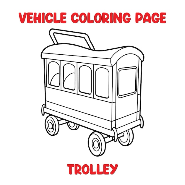 Página para colorear de carrito de vehículos para niños