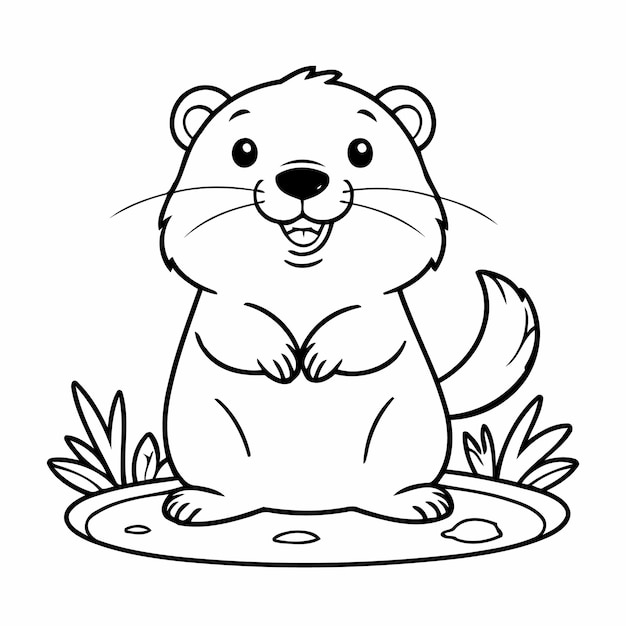 Página para colorear de castor para niños Libros para colorear