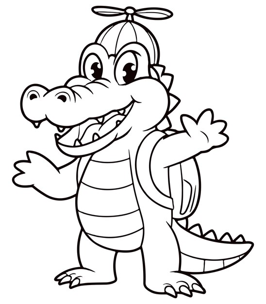 Página para colorear de cocodrilo