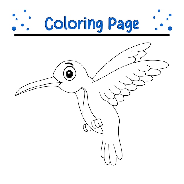 Página para colorear del colibrí