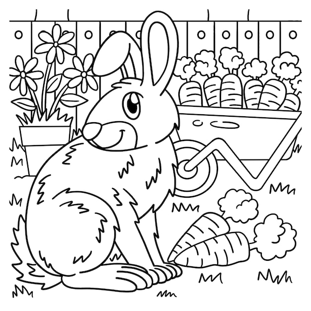 Página para colorear de conejo para niños