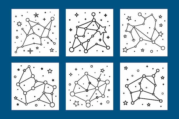 página de colorear constelaciones para niños