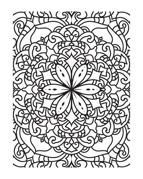 Página para colorear contorno de mandala