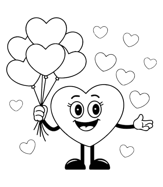 Página para colorear corazones